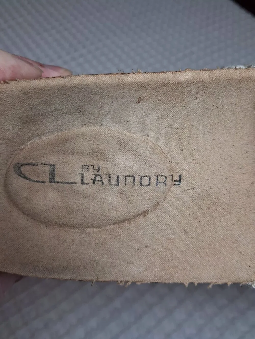 CL By Laundry Womens Crochet/Cork Wedge Slide Size 38/7.5-8 Cream Tan Rust